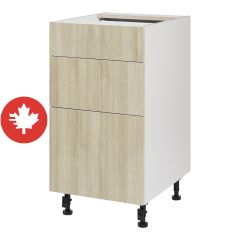 Base Cabinet 3 Drawers - Sheer Beauty - Wood - 18" x 34 3/4" x 24"