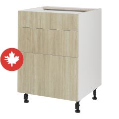 Base Cabinet 3 Drawers - Sheer Beauty - Wood - 24" x 34 3/4" x 24"