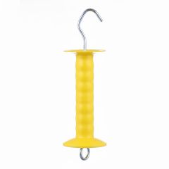 Poignée de barrière isolée pour clôture, avec ressort, jaune
