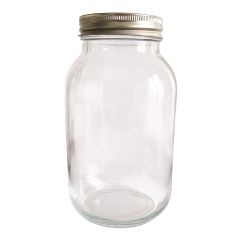 Glass Mason Jar with 2-pc Lid, 1000-ml, 12/Pkg