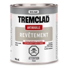 Peinture antirouille à base d’huile Tremclad, fini mat, gris, 946 ml