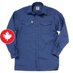 Chemise de travail à manche longue, bleu, grandeur Grand