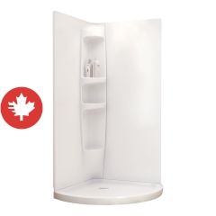 Mur de douche Olympia, 36" x 76", blanc