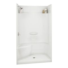 Essence Shower - 48″ x 34" - Acrylic - Central Drain - Left Seat - White