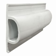 Pare choc, rouleau en D, blanc, 16’ x 3" x 1"