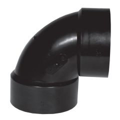 ABD DWV 90° Elbow - 4" - Hub - Black