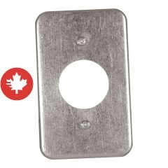Single receptacle metal cover