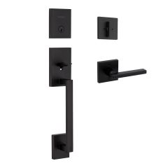 San Clemente Latch Handles, Matte Black