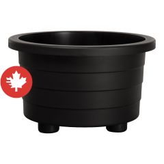 Pot rond Futura, 9" x 15", noir