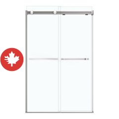 Porte de douche coulissante, Duel, 44"-47" x 70 1/2"-74", verre, chrome