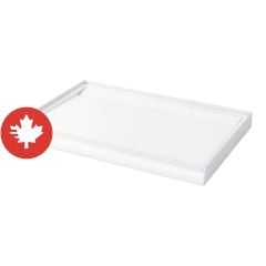 Base de douche, Distinct, 48" x 32", drain arrière-central, blanc