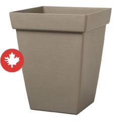 Pot carré en bambou, 9" x 9" x 11,31", Portobello