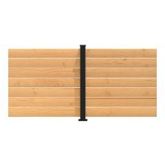 Ensemble de poteau de ligne, rampe d'intimité, aluminium, 44" x 3", noir, C4, 22 morceaux