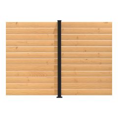 Ensemble de poteau de ligne, écran d'intimité, aluminium, 72" x 3'', Noir, C6, 31 morceaux