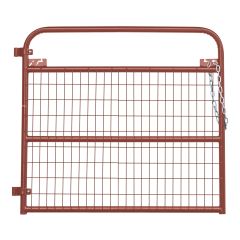 True North Light Farm Gate with Mesh - 20-Gauge - Red - 4'