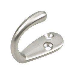 1-3/4" Single Wardrobe Hook - Brushed nickel - 18 mm x 46 mm