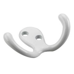 3" Double Wardrobe Hook - White - 72 mm x 49 mm