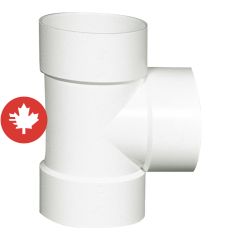 PVC/BNQ Straight Tee - 4" - Hub - White
