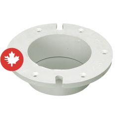 PVC/BNQ Toilet Closet Flange - 4" - Hub - White