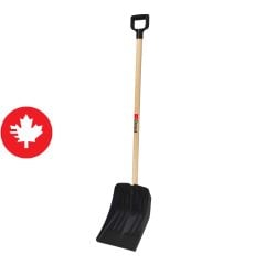 Pelle à neige, lame noire en poly, manche en bois dur, 11"
