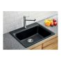 Kitchen Sink - Vision - 1 Bowl - 1 Hole - Silgranit - Charcoal Black - 25" x 20.75" x 8"