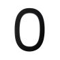 Chiffre d'adresse style Designer #0, noir mat, 5"