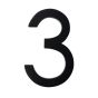 Chiffre d'adresse style Designer #3, noir mat, 5"
