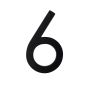 Chiffre d'adresse style Designer #6, noir mat, 5"