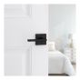 Halifax Square Rose Passage Levers - Matte Black