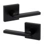 Halifax Square Rose Privacy Levers - Matte Black