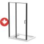 Douche rectangulaire Pandora, noir mat, 60" x 36" x 78 1/8", installation en alcôve
