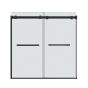 Sliding Tub Door - Duel - 56-59" x 55 1/2-59" - Clear Glass - Matte Black