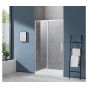 Porte de douche coulissante, Camilla, 48" x 32" x 78,74", verre clair, chrome