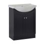 Meuble-lavabo Priam, 24", fini noir