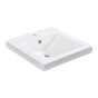 Square Synthetic Marble Drop-In Sink - 18" x 18" - White