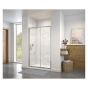 Porte de douche coulissante, Connect, 45"-46,5" x 72", verre clair, chrome