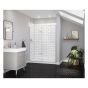 Panneau de retour pour base 36", Reveal Sleek, 33,88" x 71,5", verre clair, chrome