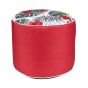 Pouf d'extérieur circulaire, imprimé-rouge, 20" x 16"