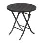 Folding Round Table - 71 cm - Black