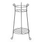 Support rond à 2 niveaux pour plantes d'intérieur ou d'extérieur, 30" x 10", noir