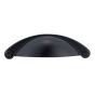Poignée en métal en forme de dôme lisse, 64 mm, noir mat