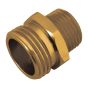 Raccord pivotant mâle en aluminium coloré laiton pour tuyau d'arrosage de 1/2"