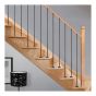 Stair Baluster Set - Wrought Iron - Square - 3/8" x 34" - Matte Black - 2/Pkg