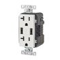 Chargeur à USB 3,6 A et prise inviolable 15 A double Decora, blanc - 2/pqt