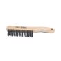 Brosse à fil d'acier au carbone, 4 x 16 rangées, 9 1/2"