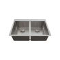 Double Kitchen Sink - Lixia - 50/50 Stainless Steel - 31" x 20" x 9"