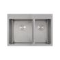 Double Kitchen Sink - Lixia - 60/40 Stainless Steel - 28" x 20" x 9"