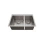 Double Kitchen Sink - Lixia - 60/40 Stainless Steel - 28" x 20" x 9"