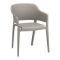 Chaise en plastique empilable, taupe