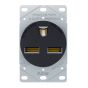 Prise encastrée pour chauffage électrique, noir, 30 A 250 V